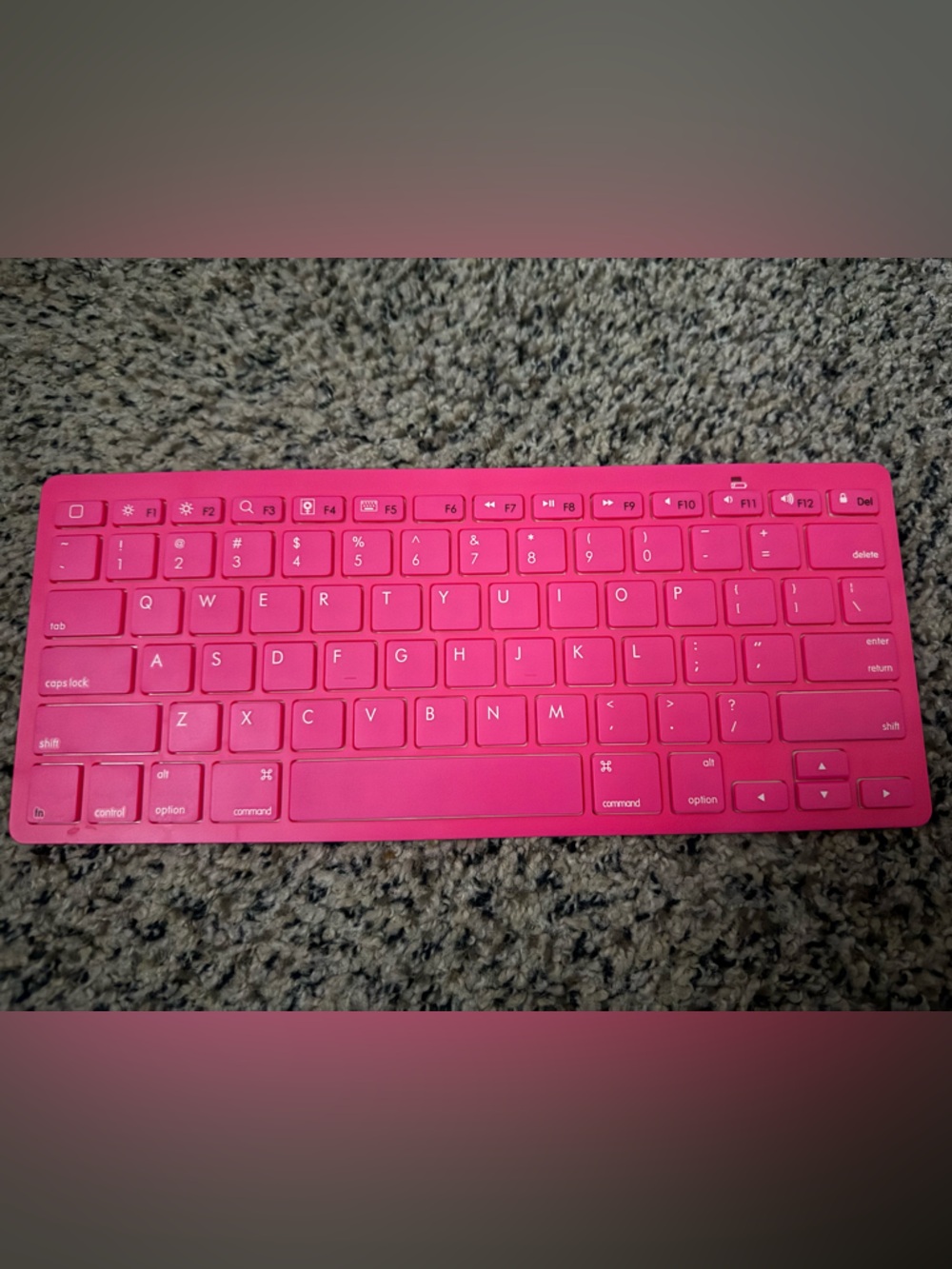 Slim Wireless Pink Bluetooth Keyboard